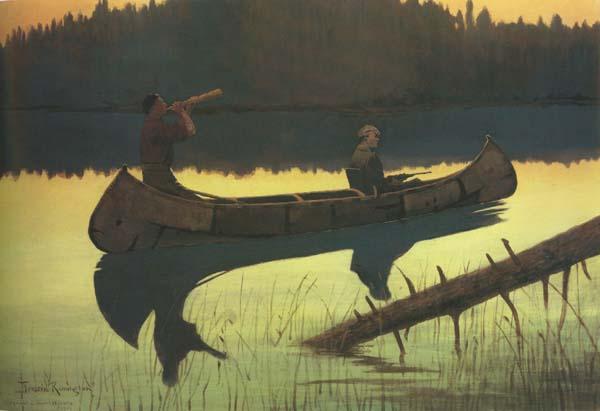 Frederic Remington The Wolvs Sniffed Along the Trail,but Came No Nearer (mk43) oil painting picture